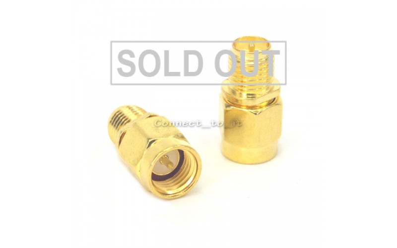 RP SMA Female to SMA Male Plug Connector Goldplated Straight (1pc)